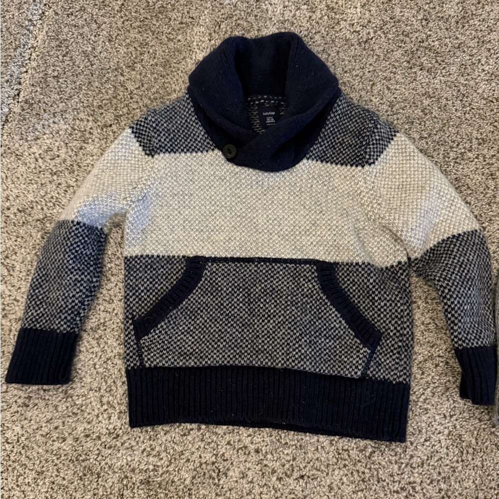 Baby GAP 12-18 mo Turtleneck Sweater in Navy and Gray